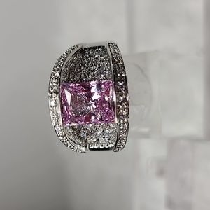 Emerald Cut Pink Sapphire Ring
